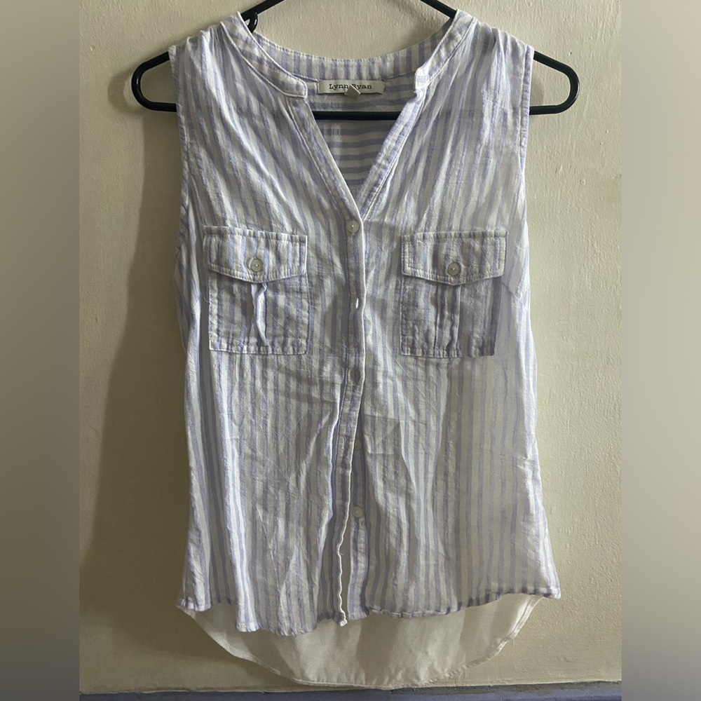 Blue and White Striped Lynn Ryan Button Up 💙